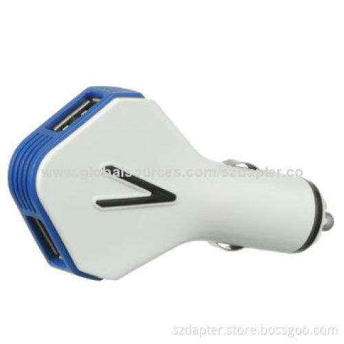 2.1A 2 Ports Car Charger with LED Power Light Indication and 2,100mAh Capacity